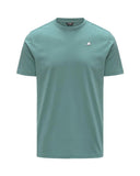 Men's K-WAY T-shirt K7125UW ODOM JERSEY SLIM Mint silicone logo short sleeves cotton