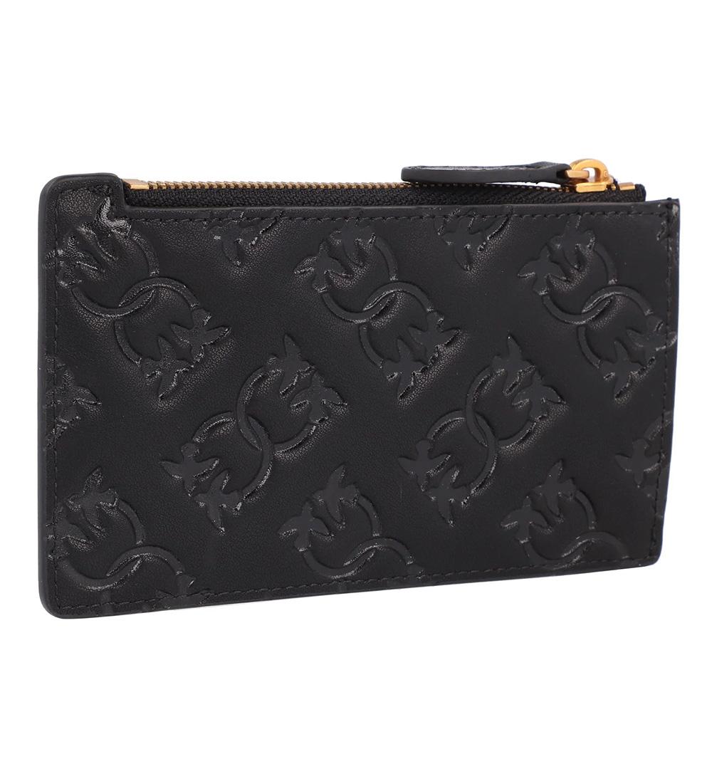 PINKO Portacarte Pinko donna Airone 100251 A1YB Nero pelle zip portamonete cotone 100251 A1YB Z99Q 