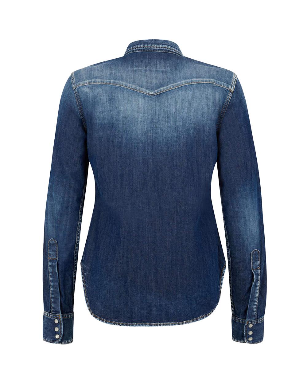 DSQUARED2 Camicia DSQUARED2 donna Basic Western S75DL0954S30341 Blu denim di cotone effetto vintage stile western S75DL0954S30341 470 