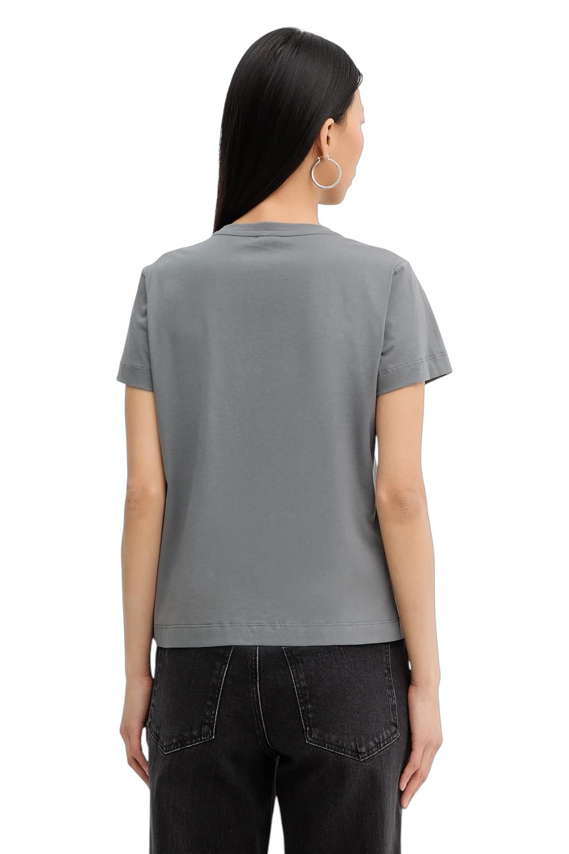 PINKO T-shirt Pinko donna 100535A33F K10 Quentin con maxi ricamo gioiello Grigio<BR/> 100535A33F K10 