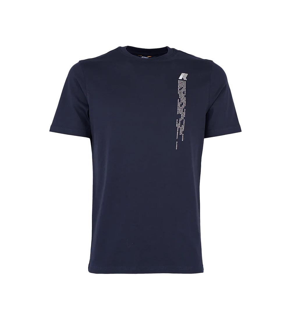 K-WAY T-shirt K-Way Odom Digital Rain uomo K3138MW Blu manica corta girocollo stampa K3138MW K89 