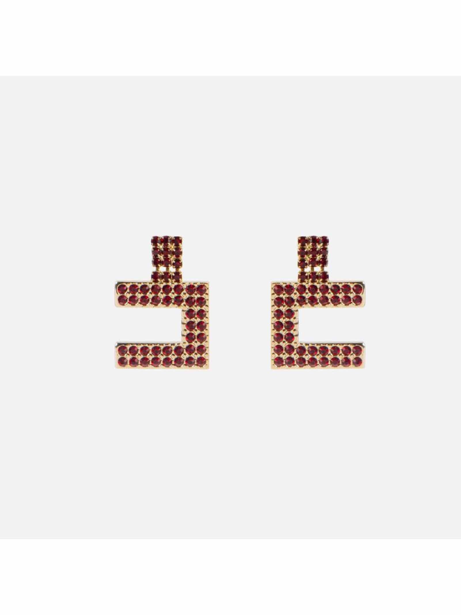 ELISABETTA FRANCHI Orecchini logo in strass OE07B46E2 CR3 