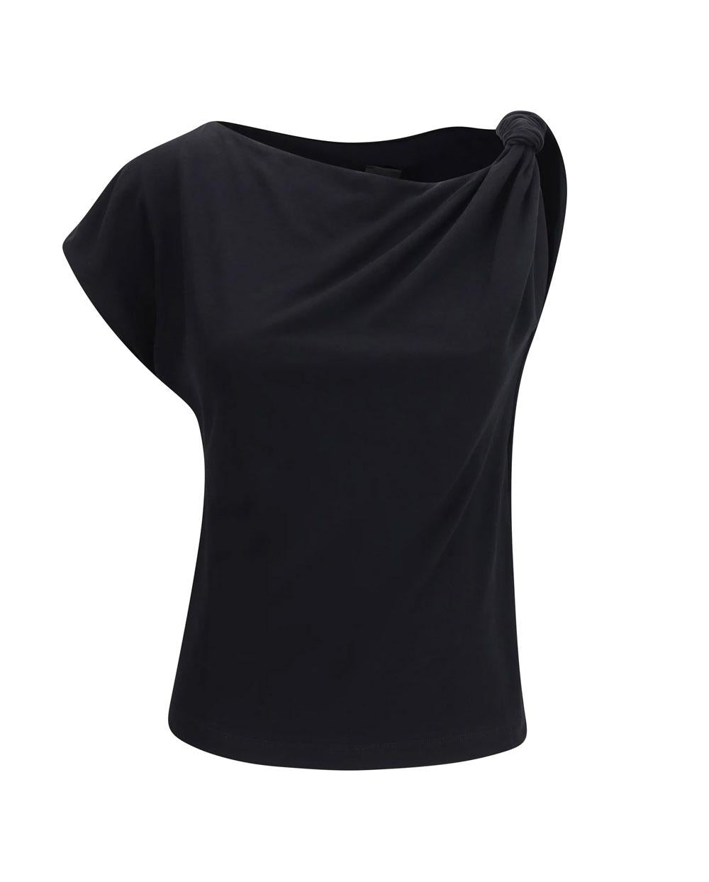 PINKO T-shirt Pinko donna 106373A35D Marlena nera scollo asimmetrico monospalla<BR/> 106373A35D Z99 