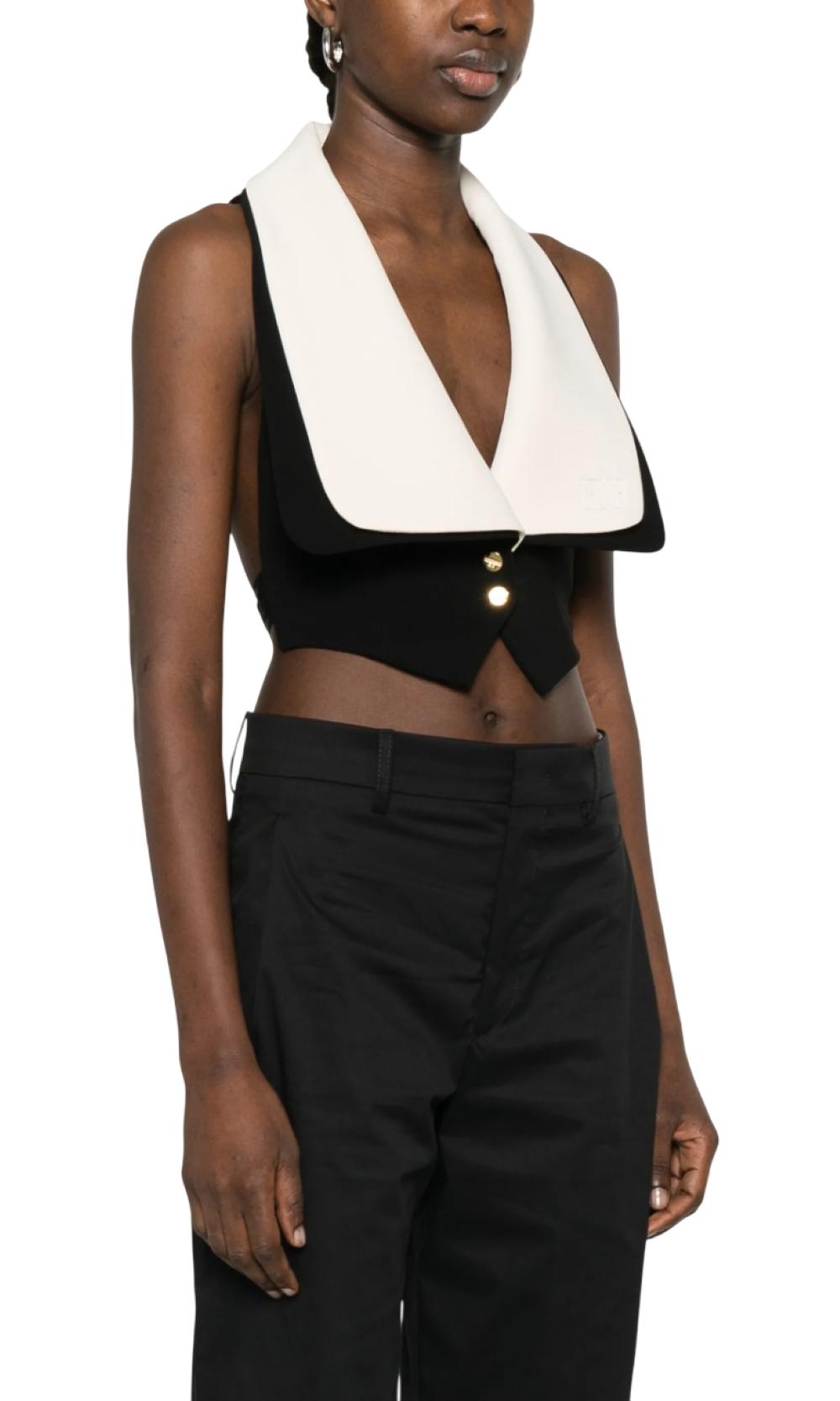 ELISABETTA FRANCHI Gilet Elisabetta Franchi donna GL00161E2685 Main Collection Nero Burro<BR/> GL00161E2 685 