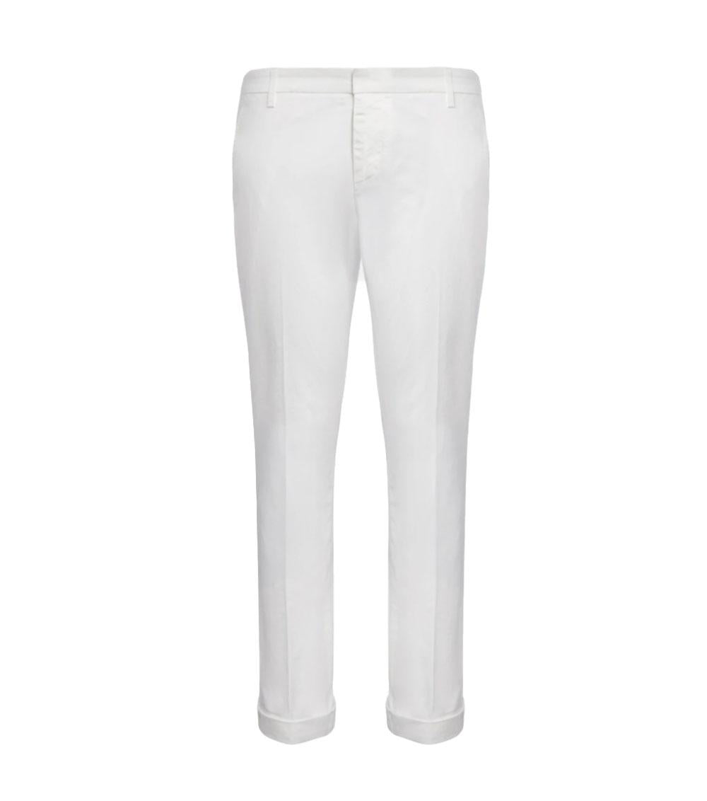 DONDUP Pantalone Dondup uomo Gaubert UP235GSE046U bianco slim in gabardina leggera <BR/> UP235GSE046U 000 