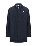 K-WAY men's jacket K3131BW BENNY BONDED JERSEY Blue polyester zip flap slim fit logo