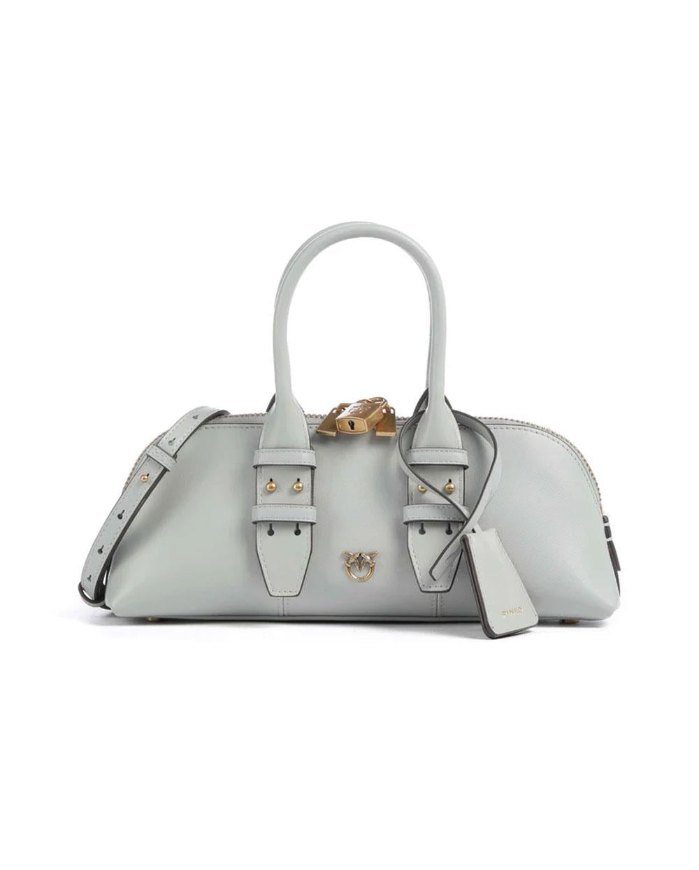 PINKO Borsa Pinko donna 105334A0QO Bowling Escape Bag grigio chiaro pelle piccola 105334A0QO K32Q 