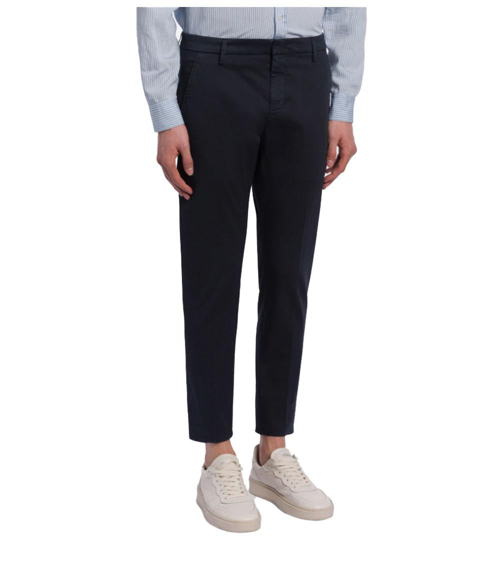 DONDUP Pantalone Dondup uomo Alfredo UP518GS0096U blu slim in gabardina compact<BR/><BR/> UP518GS0096U 890 