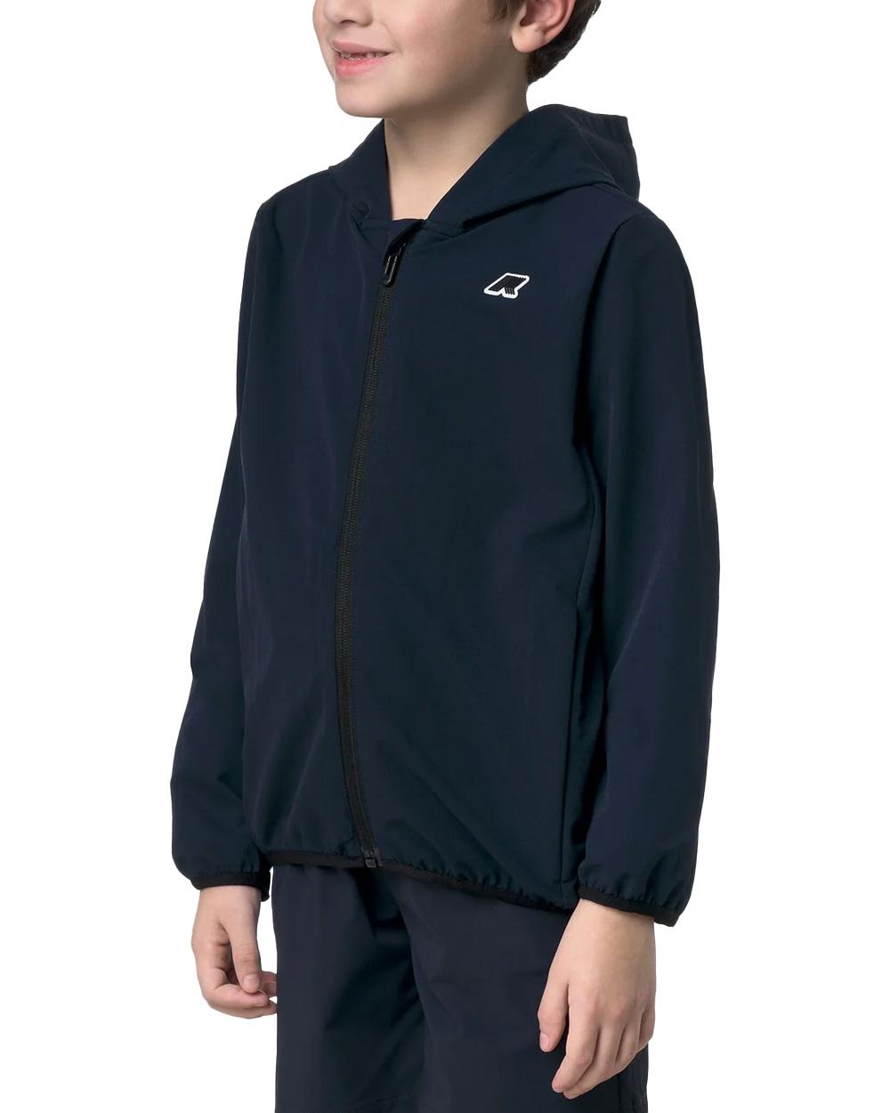 K-WAY Giubbino K-WAY bambino K4133FWR P. JOURNEER TRAVEL Blu antigoccia cappuccio zip tasche impacchettabile K4133FWR K89 