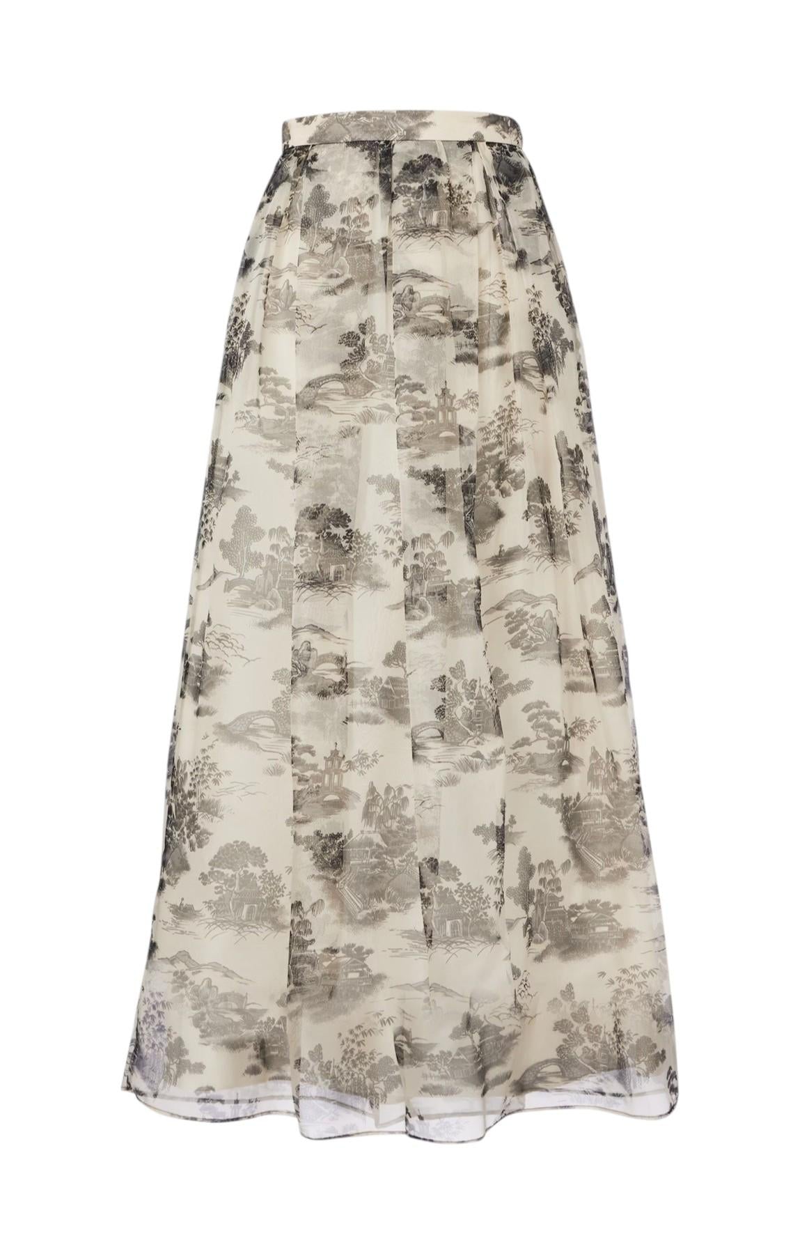 STUDIO Gonna Studio donna 2616101034600 002 Sabbia in organza di seta stampata Crema<BR/> 2616101034600 002 