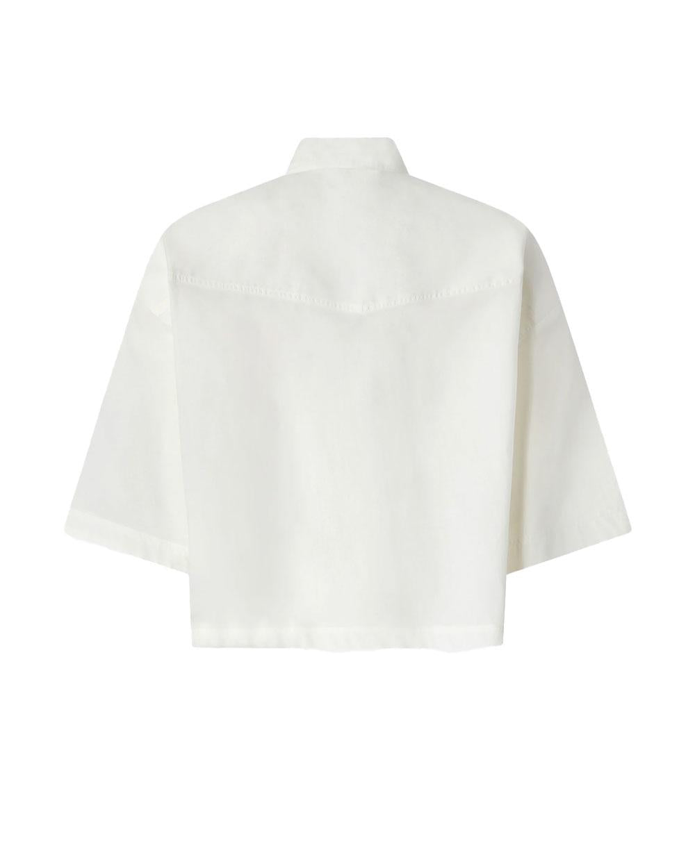 PINKO Camicia donna Pinko 106826A2LD Pescara bianca cropped dettagli metallici 106826A2LD Z05 