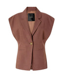 Pinko women's jacket 106509A2W6 Floella rustic brown sleeveless