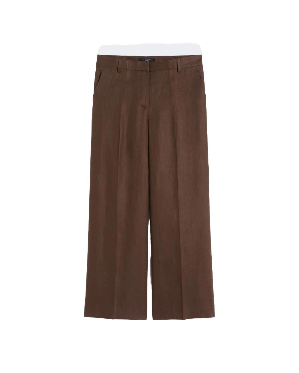 WEEKEND Pantalone WEEKEND donna MALIZIA 2615131112600 Cioccolato regular canvas lino zip tasche pinces<BR/> 2615131112600 037 