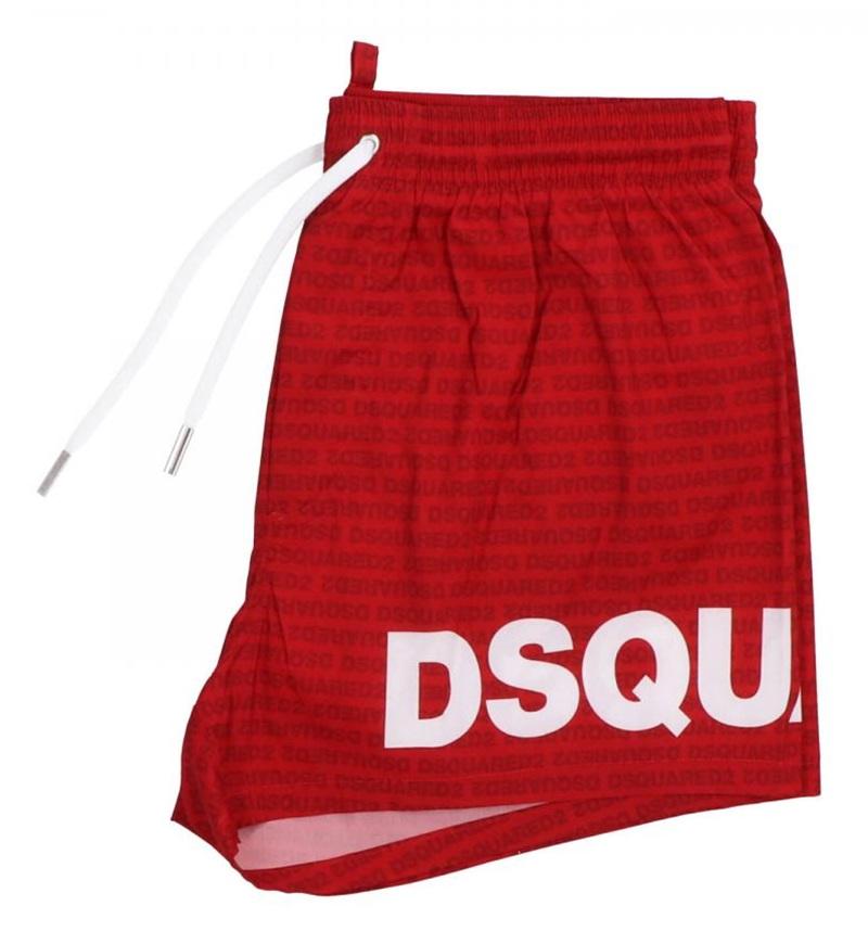 DSQUARED2 SWIMWEAR Costume Dsquared2  Swimwear uomo D7B5C5950613 rosso logo all over D7B5C5950 613 