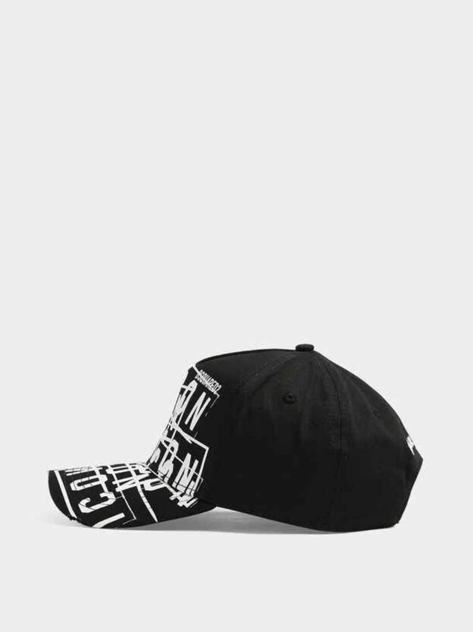 DSQUARED2 Cappello Dsquared2 uomo BCM078905C00001M063 nero monogramma stampato BCM078905C00001 M063 