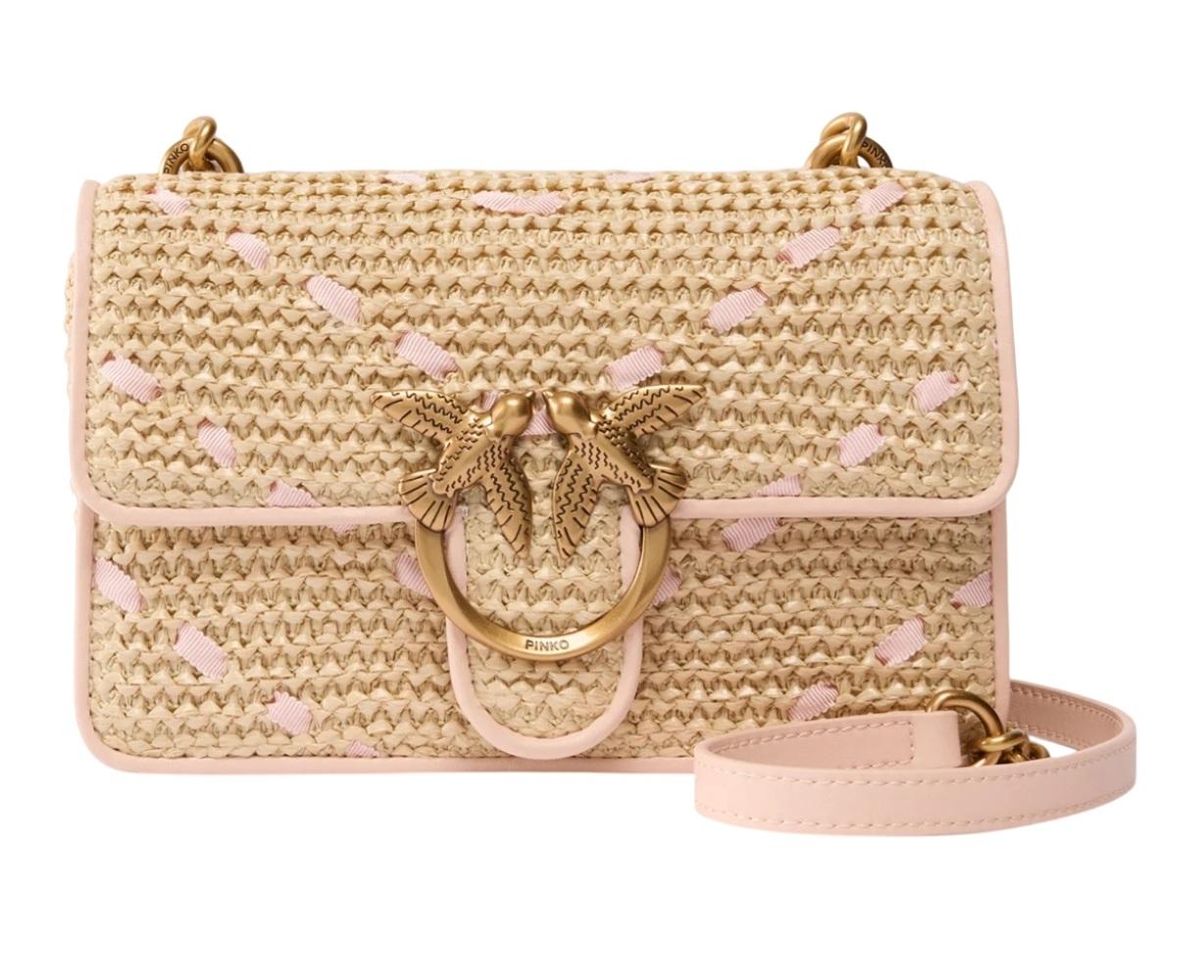PINKO Borsa donna Pinko 104550A1RLHN2Q Mini Love Bag One Light rafia Panna<BR/> 104550A1RL HN2Q 