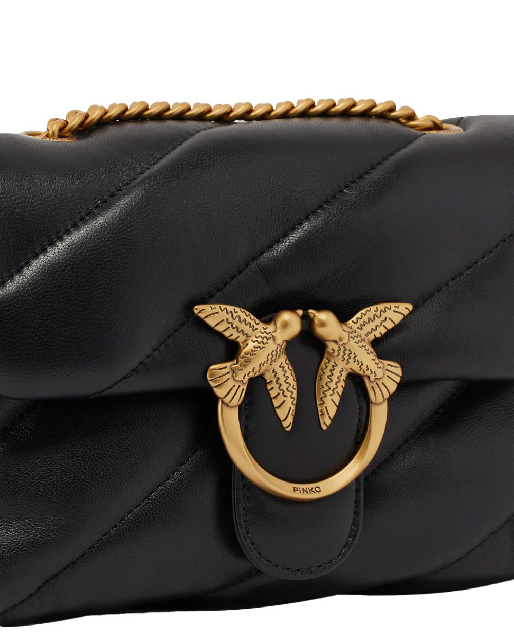 PINKO Borsa PINKO donna MINI LOVE BAG PUFF 100039A0F2 Nera nappa pelle trapuntatura tracolla oro 100039A0F2 Z99Q 