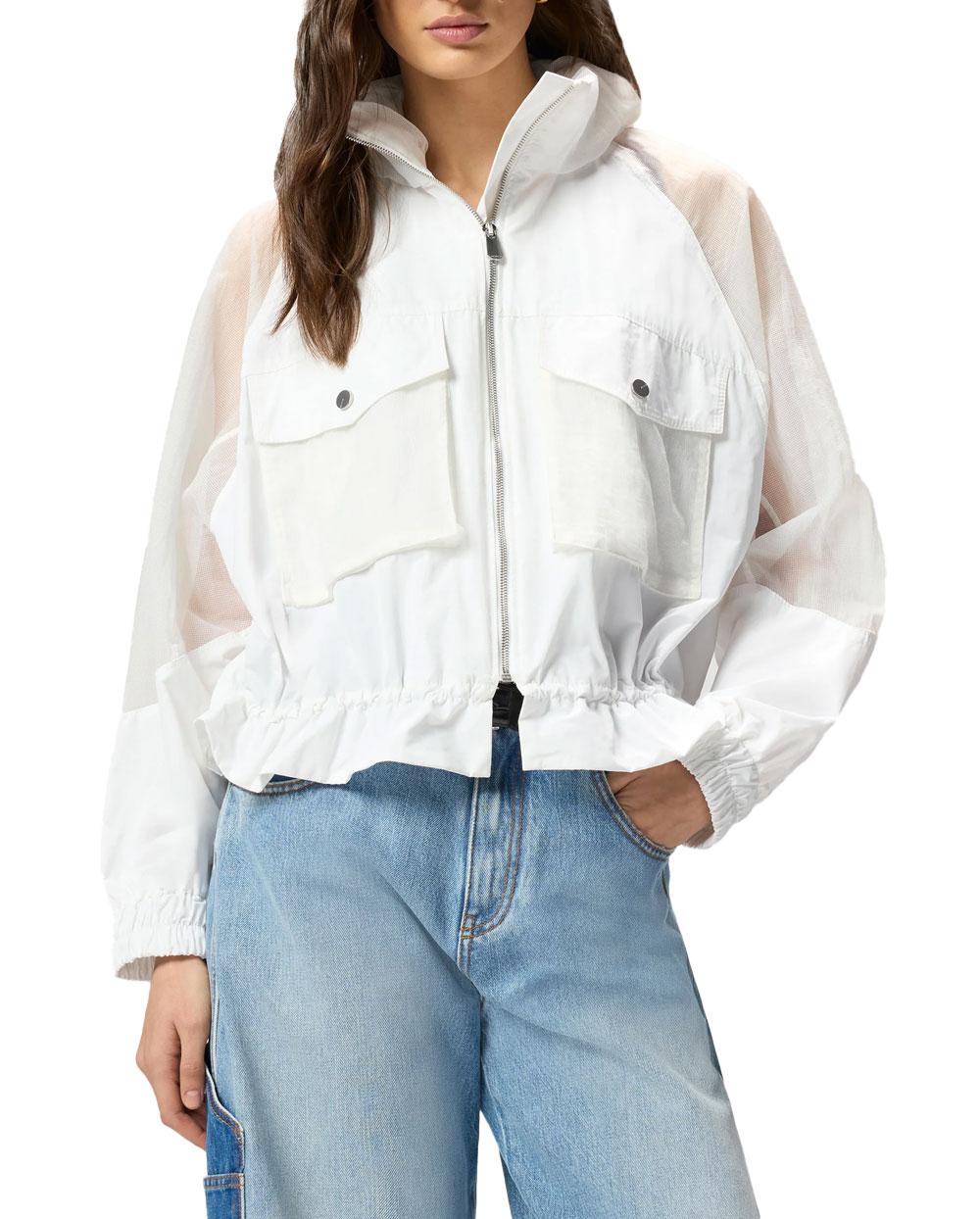 PINKO Giubbino Pinko donna 106592A325 Beth bianco tecnico inserti trasparenti 106592A325 Z04 
