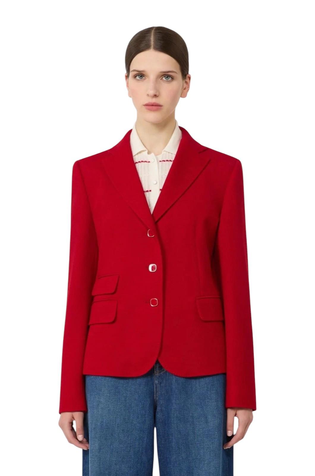 STUDIO Giacca Studio donna 2616911021600 002 Emiro monopetto in jersey piquet Rosso<BR/> 2616911021600 002 