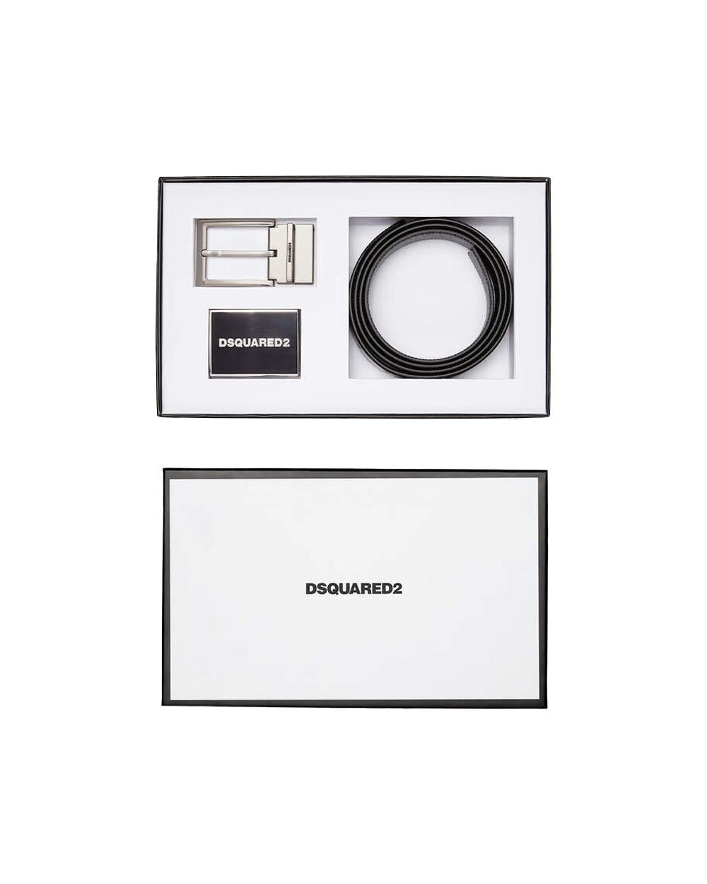 DSQUARED2 Cintura DSQUARED2 uomo GBM000212900001 Nera pelle set regalo fibbie GBM000212900001 M1510 
