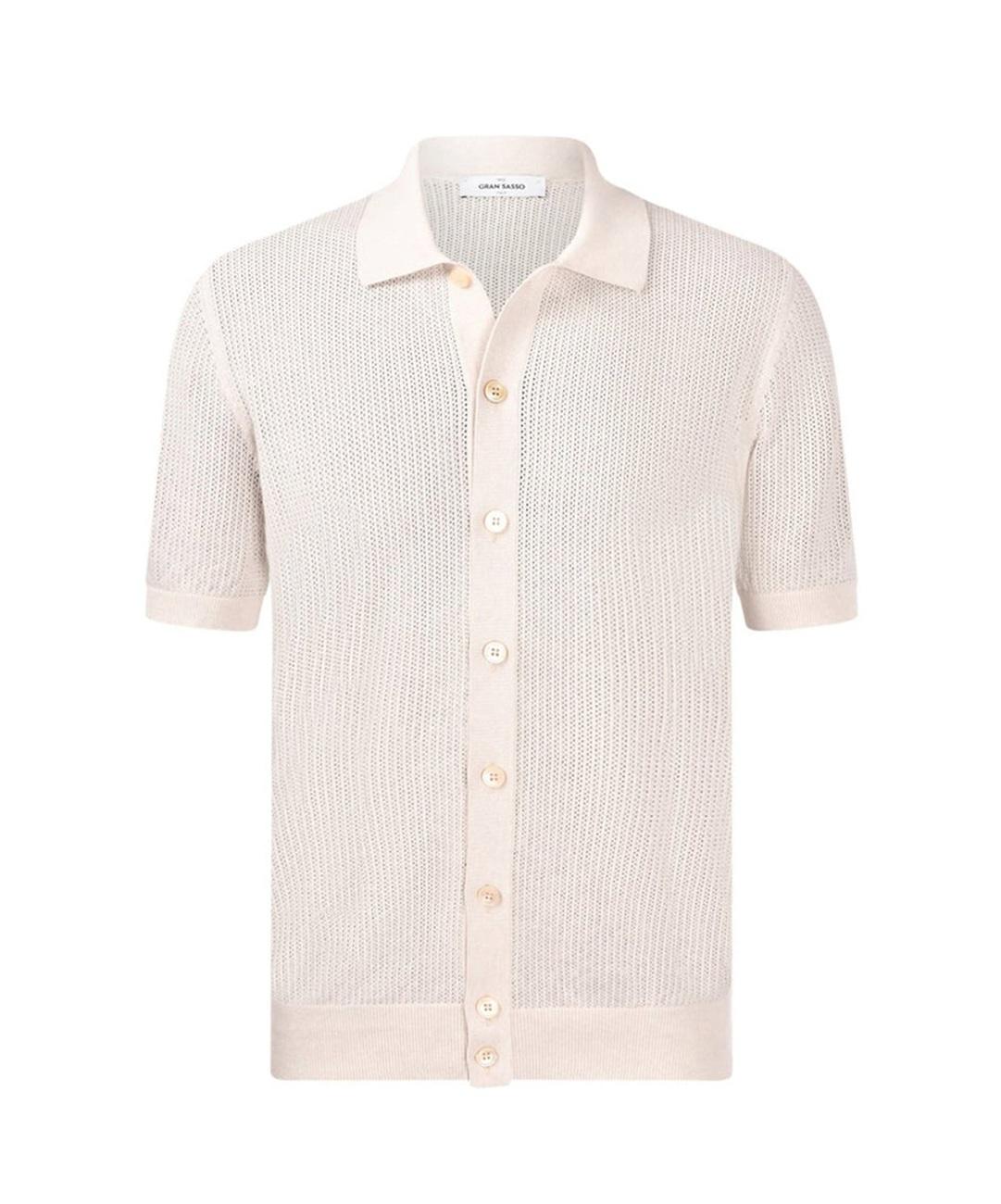 GRAN SASSO Camicia Gran Sasso uomo 5718020611 006 Fresh Cotton in maglia traforata Panna<BR/> 5718020611 006 