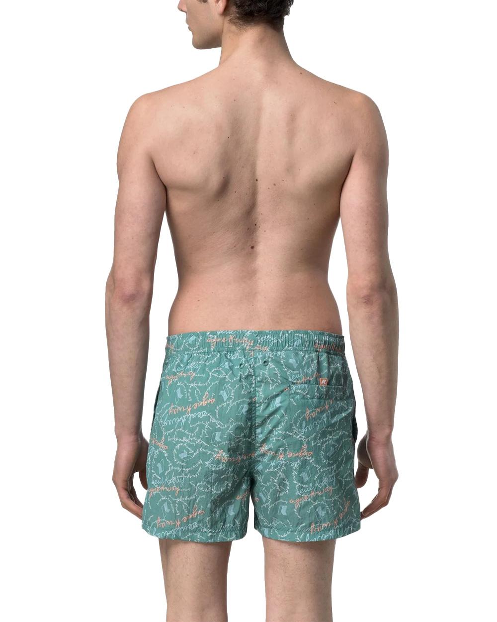 K-WAY Costume K-WAY uomo K2158GW HAZEL GRAPHIC BEACH Verde slip interno rete tasche coulisse K2158GW C14 