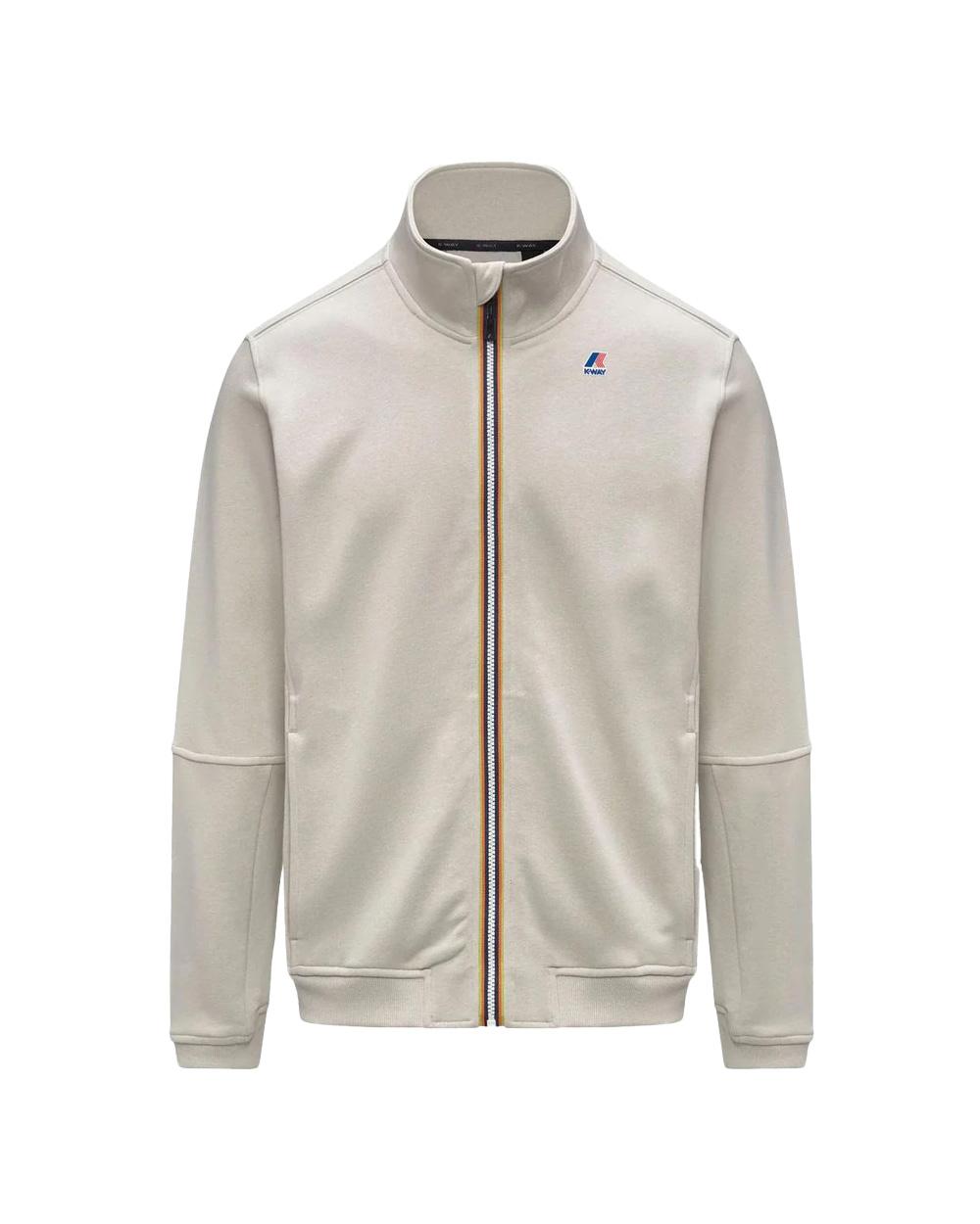 K-WAY Felpa K-WAY donna K1126IW PEPIN POLY COTTON Beige collo alto full zip tasche vestibilità regolare K1126IW 634 