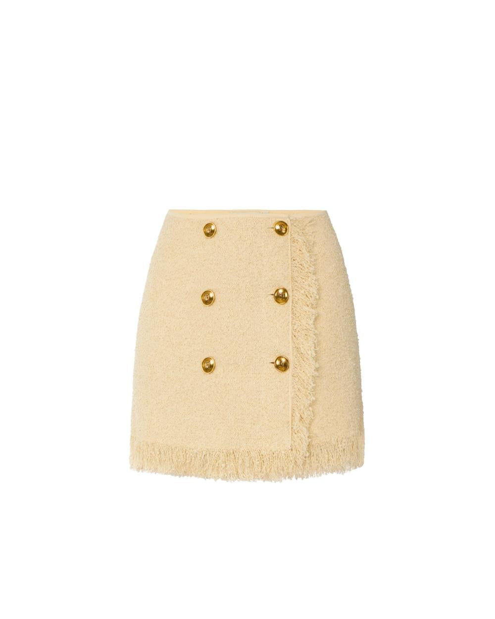 ELISABETTA FRANCHI Gonna ELISABETTA FRANCHI donna GK32R62E2 Burro aderente corta bouclè frange<BR/> GK32R62E2 FF5 