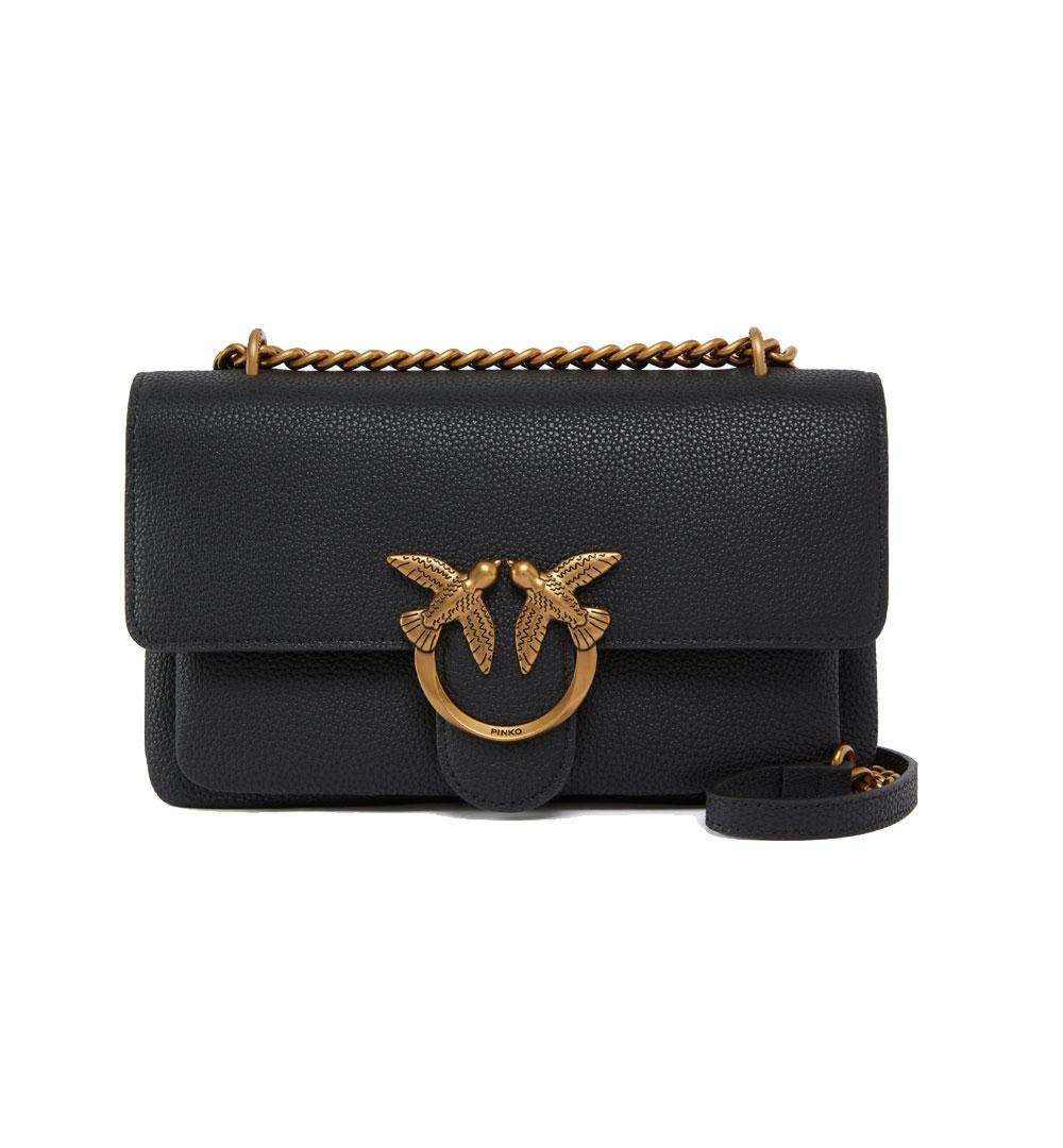 PINKO Borsa Pinko Love One soft mini nera oro tracolla piccola love birds<BR/> 104528 A29Q Z99Q 