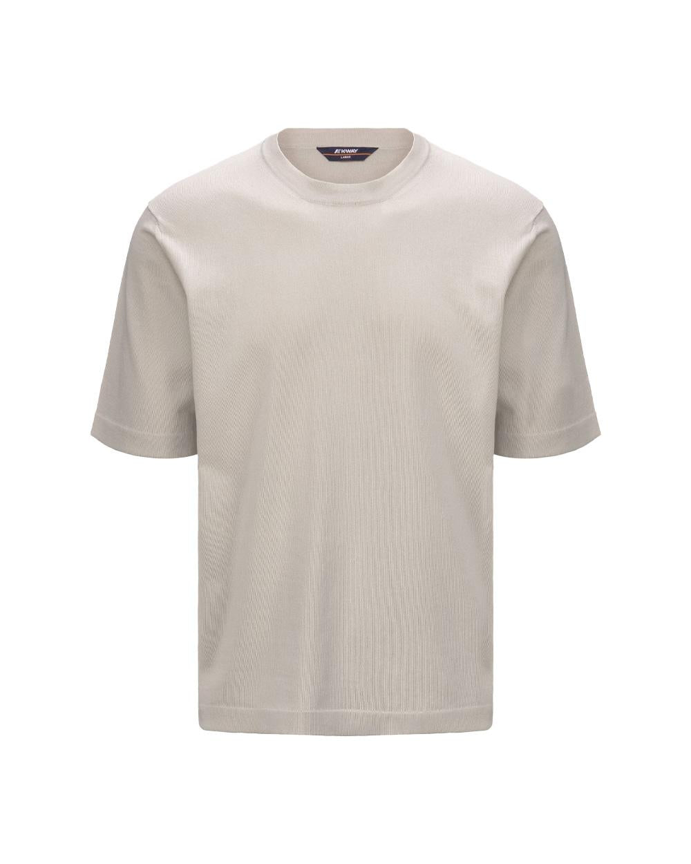 K-WAY T-shirt K-WAY uomo K4126SW COMBE Beige filato di cotone maglia rasata girocollo logo K4126SW 634 