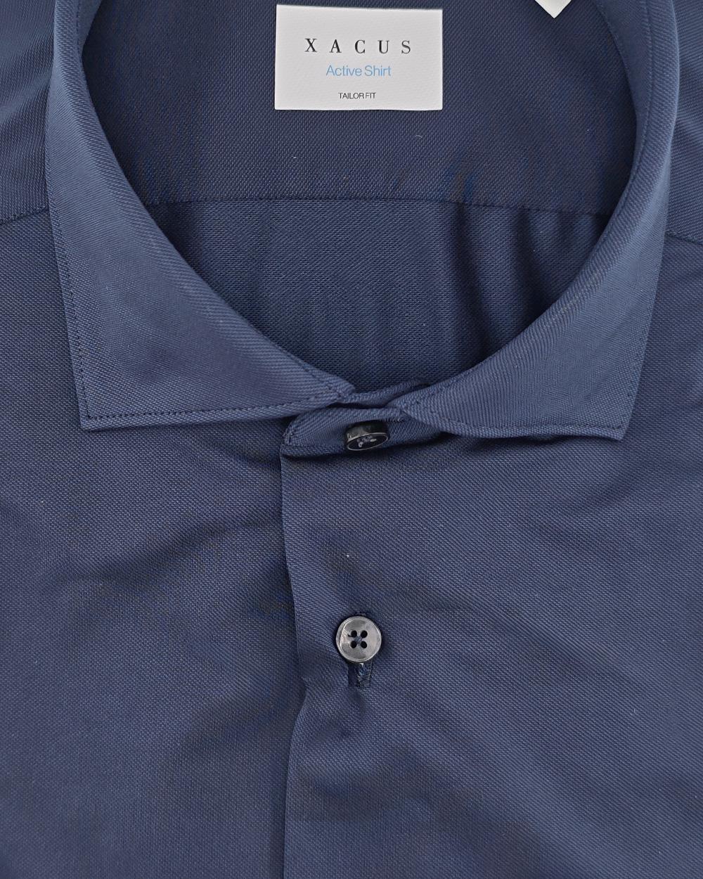 XACUS Camicia XACUS uomo ACT558ML11460 Blu collo francese slim fir jersey tinta unita ACT558ML11460 055 