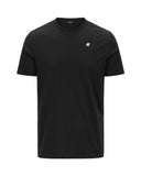 K-WAY men's K7125UW ODOM JERSEY SLIM Black silicone logo short-sleeved cotton t-shirt