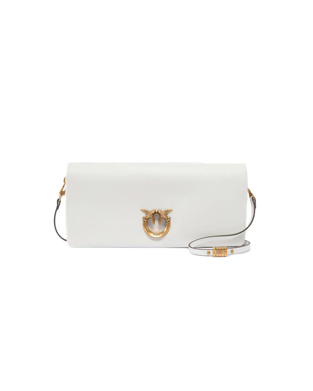 PINKO Borsa PINKO donna CLICK SOFT HORIZONTAL CLASSIC 106022A0QO Bianca pelle pochette rettangolare 106022A0QO Z15Q 
