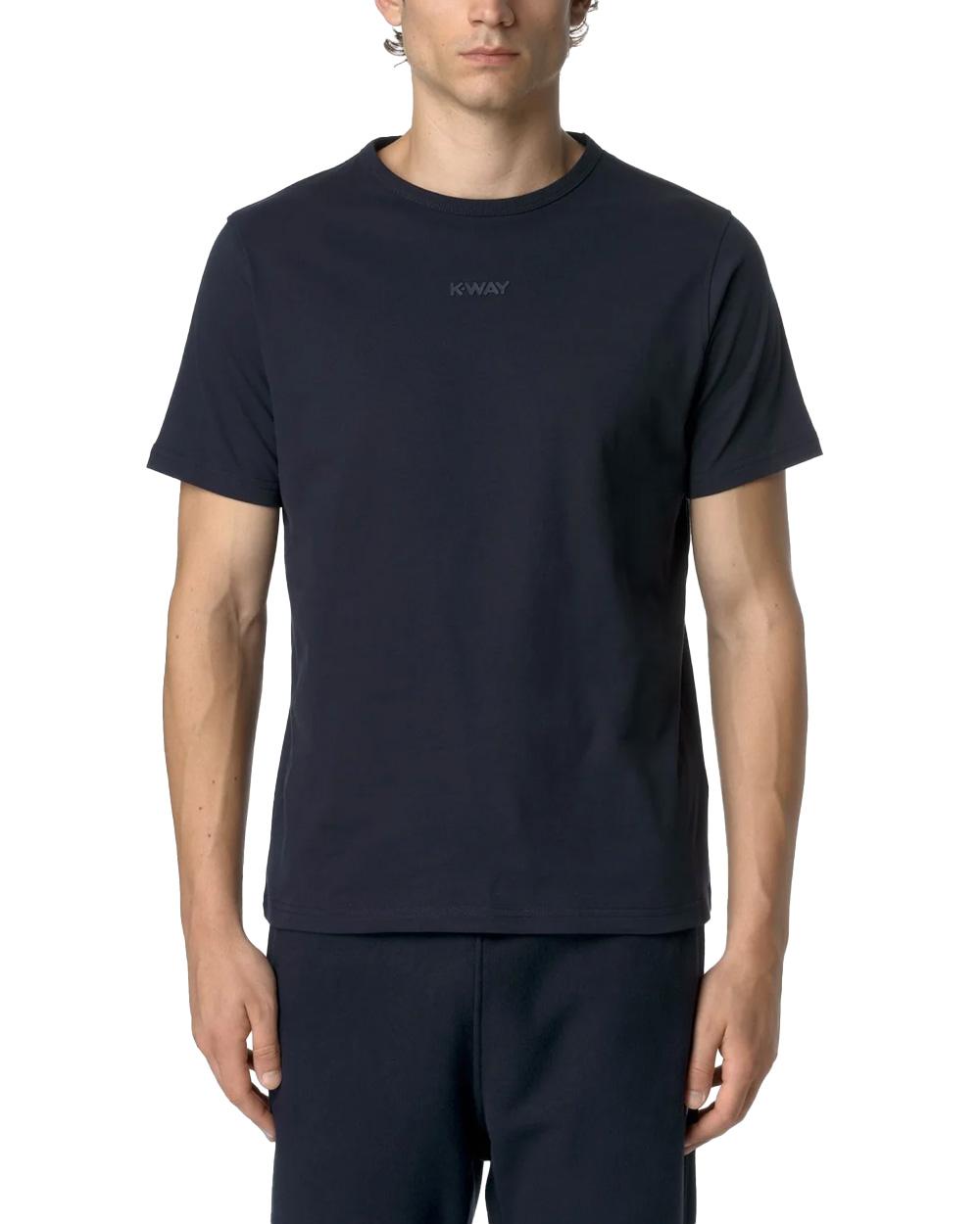 K-WAY T-shirt K-WAY donna ODOM LETTERING K7124ZW Blu cotone girocollo  regolare K7124ZW K89 