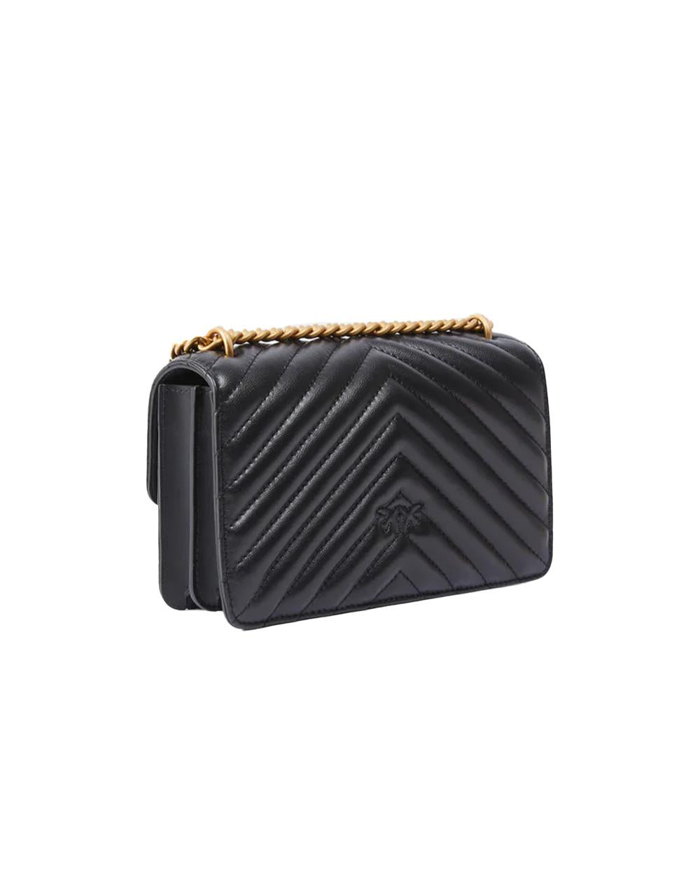 PINKO Borsa PINKO donna LOVE ONE MINI DC 100074A0GK Nera nappa trapuntata tracolla oro 100074A0GK Z99Q 