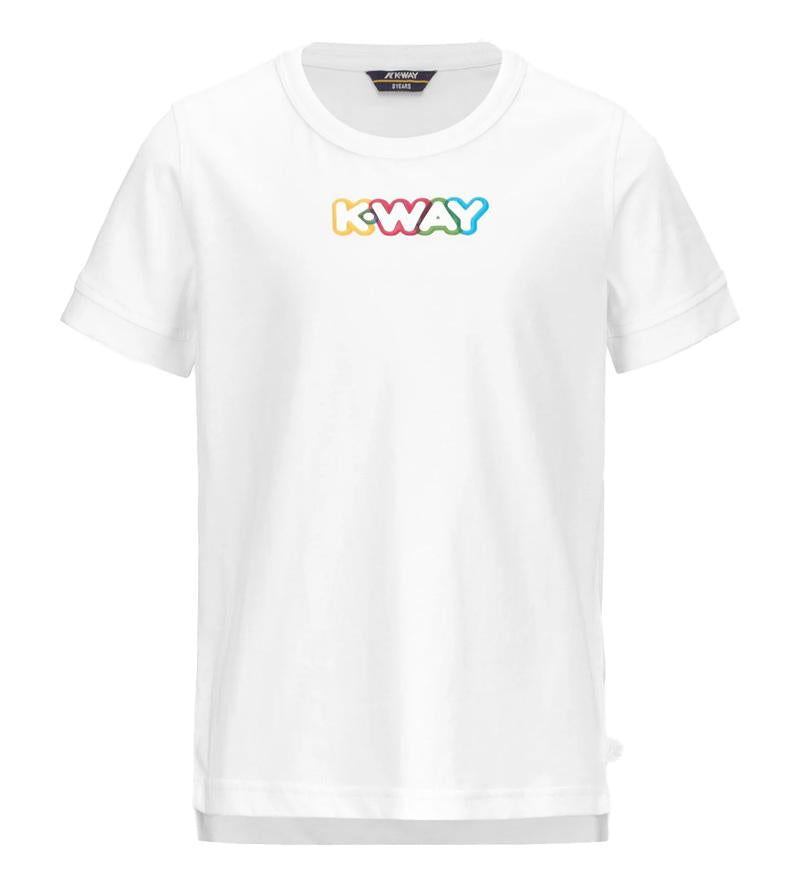 K-WAY T-shirt K-way bambina K6127CW 001 bianca emel bold K6127CWR 001 