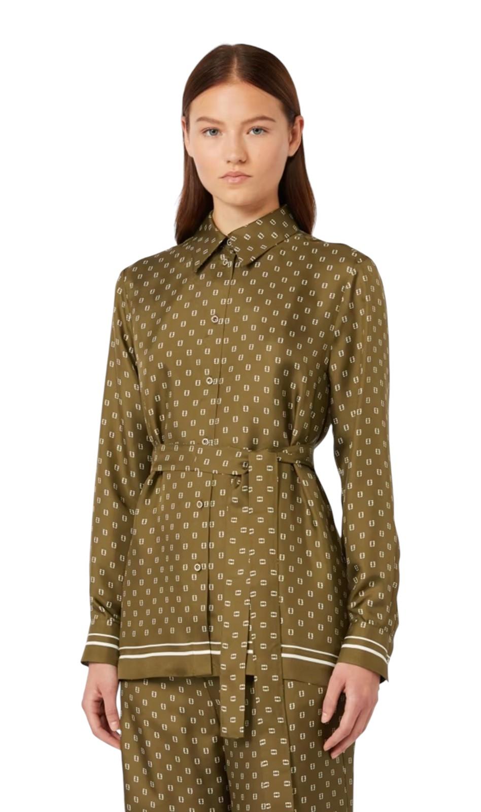 STUDIO Camicia Studio donna 2616191011600 003 Tenuta in seta stampata Verde Kaki<BR/> 2616191011600 003 