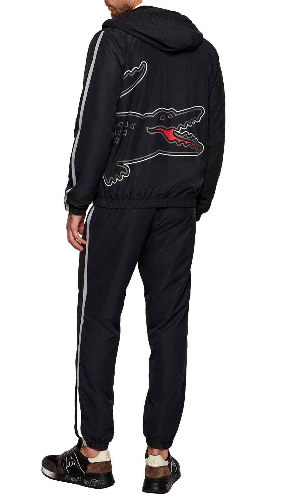 LACOSTE Tuta LACOSTE uomo WH7402031 Nera regular fit cotone polsini elastici WH7402 031 
