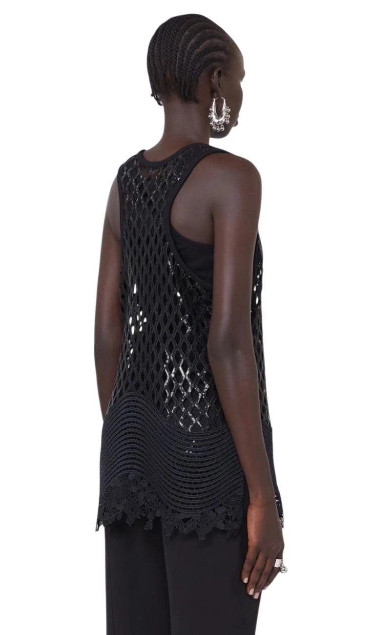 SPORTMAX Top Sportmax donna 2612931022600 004 Aquile traforato Nero 2612931022600 004 