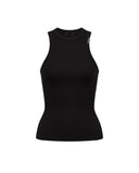 Women's DONDUP top DS071JS0314D Black crew neck slim fit logo neckline