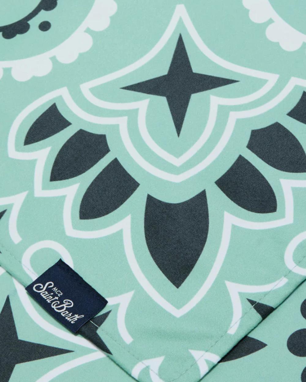 MC2 SAINT BARTH Telo mare MC2 SAINT BARTH unisex Bandana Round AID000101094L Verde bandana all over logo stampato AID000101094L 53 