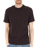 T-shirt LACOSTE uomo TH8174T Marrone cotone regular taglio dritto colletto costine righe coccodrillo