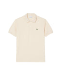 LACOSTE men's polo shirt L1212 Cream ribbed classic fit
