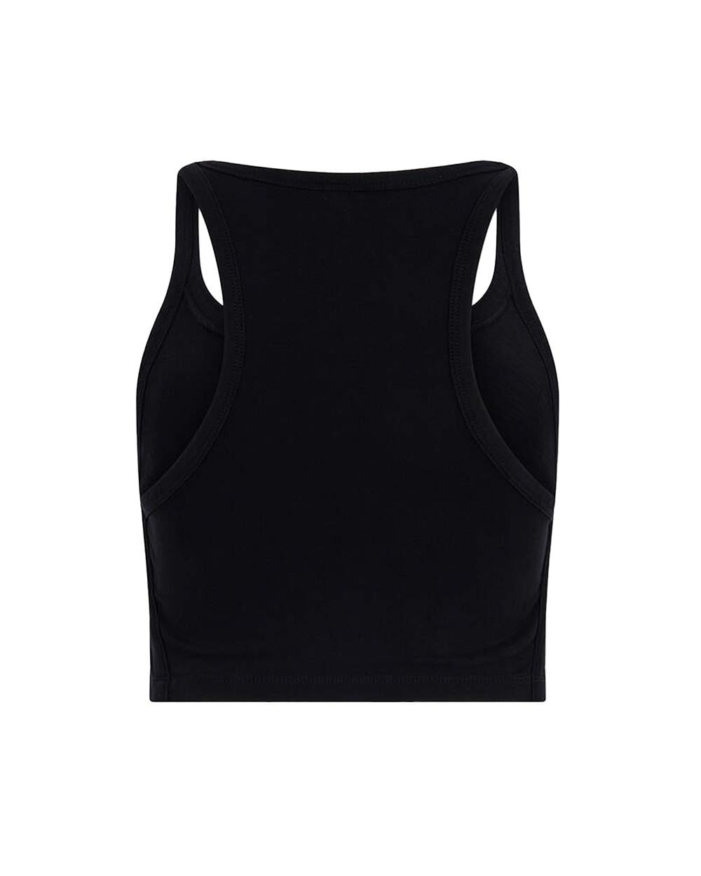DSQUARED2 Top DSQUARED2 donna S75NL0053D20102 Nero logo ricamato cotone scollo rotondo S75NL0053D20102 900 