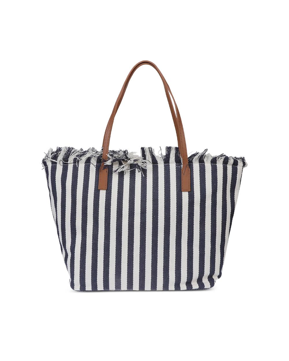 MC2 SAINT BARTH Borsa MC2 SAINT BARTH donna City Bag CBF000101768L Blu righe manici frange CBF000101768L 61 