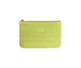 Pinko Women's Clutch 106763A39YV V0Q Love Birds in raffia with logo Green