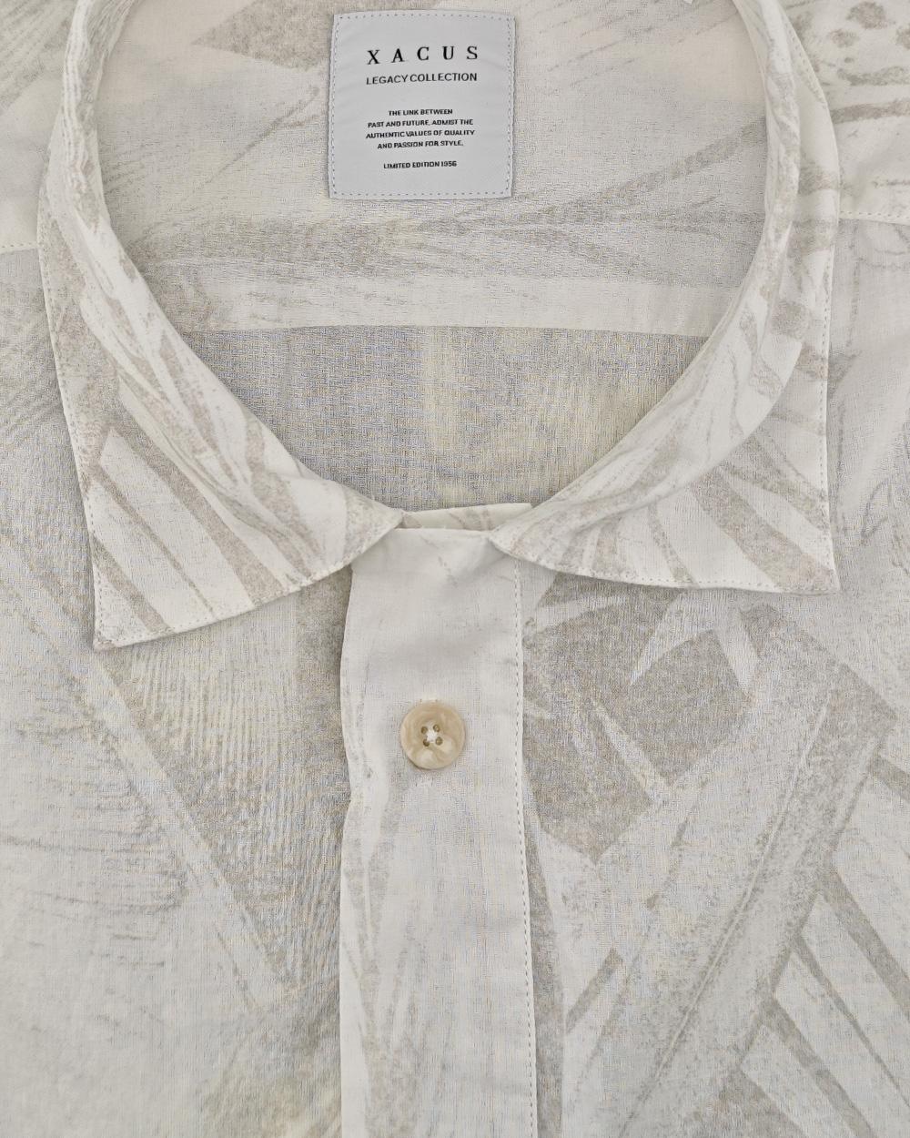 XACUS Camicia XACUS uomo 417ML21513 Fantasia stampa foglie collo vela taschino 417ML21513 001 