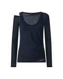 T-shirt Pinko donna 106456A2CL Justine blu semitrasparente