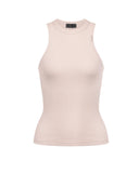 Top DONDUP women's DS071JS0314D Pink crew neck slim fit logo neckline