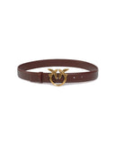 Pinko Women's Belt 100125A0F1 Love Birds burgundy leather 3cm